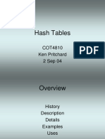 Hash Tables: COT4810 Ken Pritchard 2 Sep 04