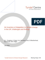 An Inventory of Adaptation to climate change in the UK