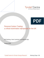 Personal Carbon Trading: A Critical Examination of Proposals For The UK