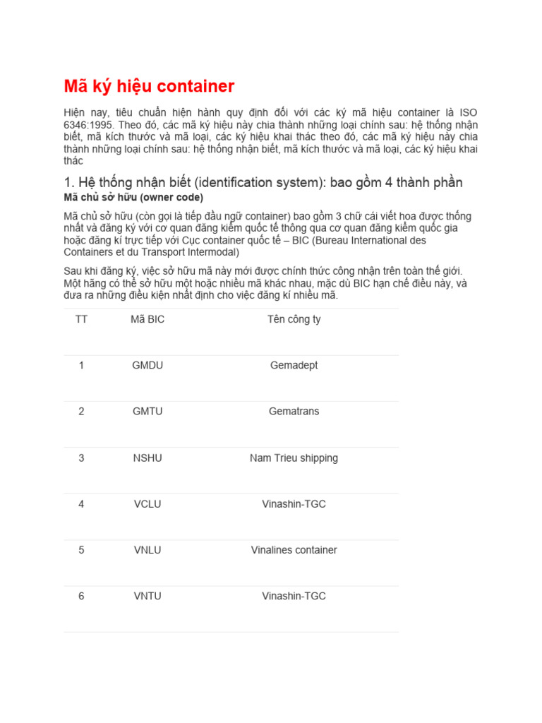 Mã ký hiệu container | PDF