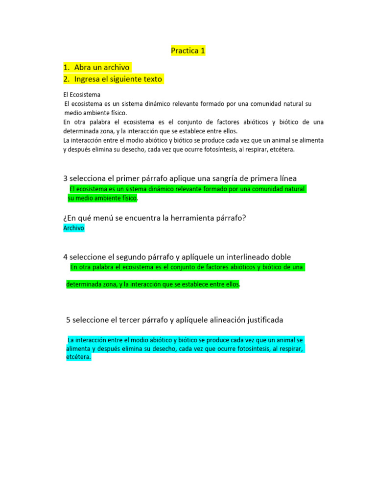 Practica 1 | PDF | Ecosistema | Entorno natural