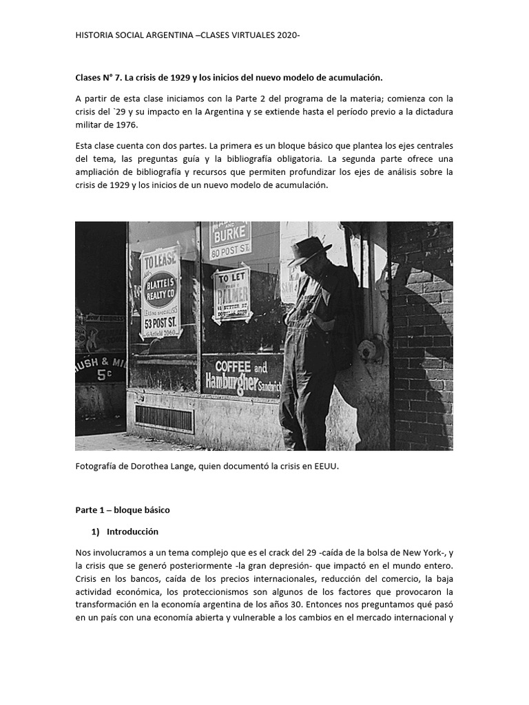 Impacto de la Crisis del '29 en Argentina | PDF | Gran depresion ...