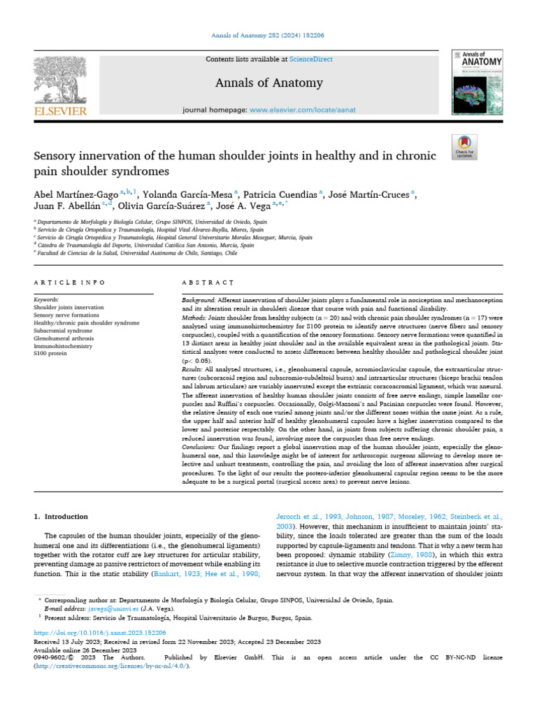 1 s2.0 S0940960223001619 Main | PDF | Shoulder | Nerve