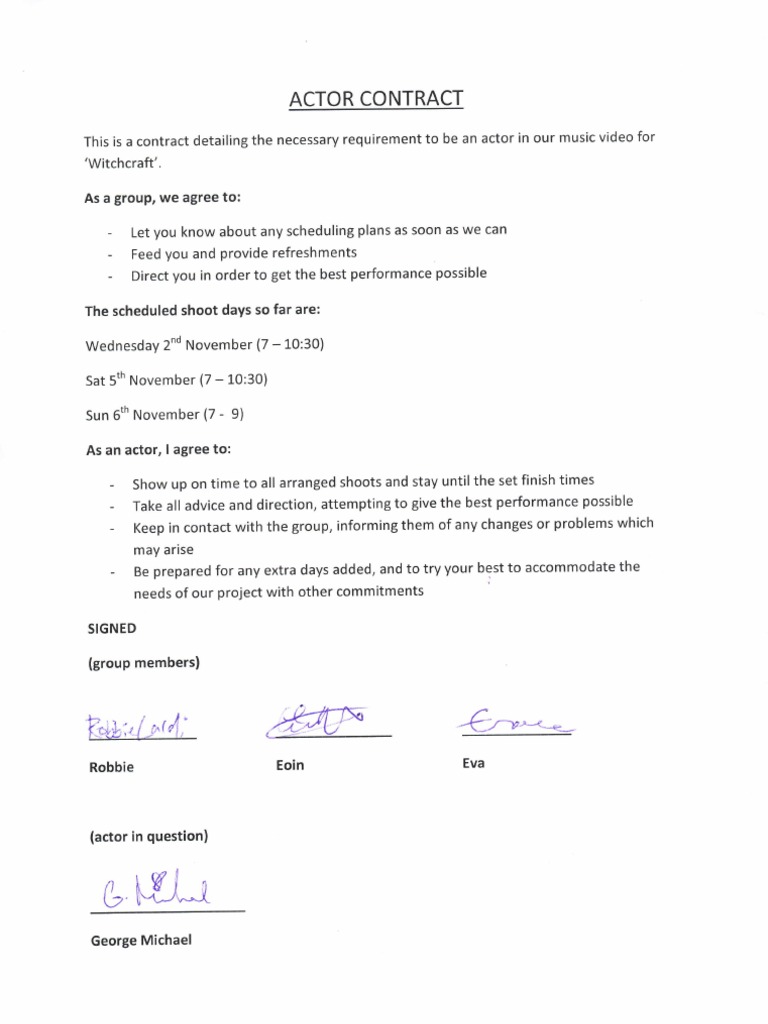 Actor Contract | PDF | Art