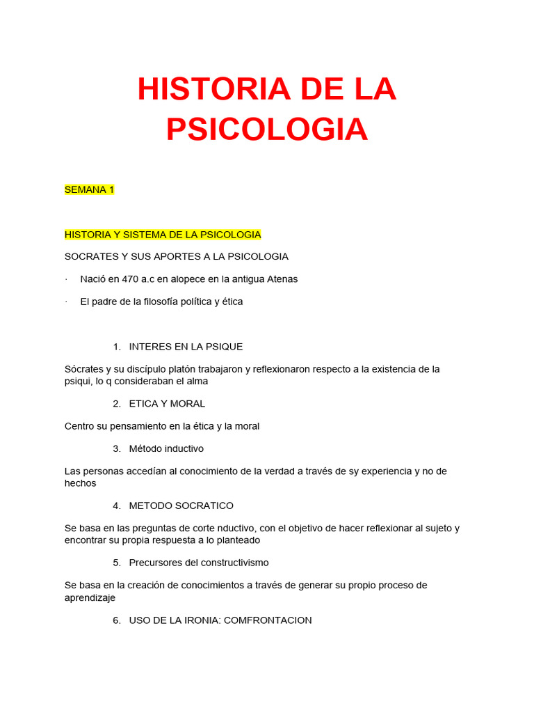 Historia De La Psicologia Ciclo 1 Pdf Sicología Inteligencia