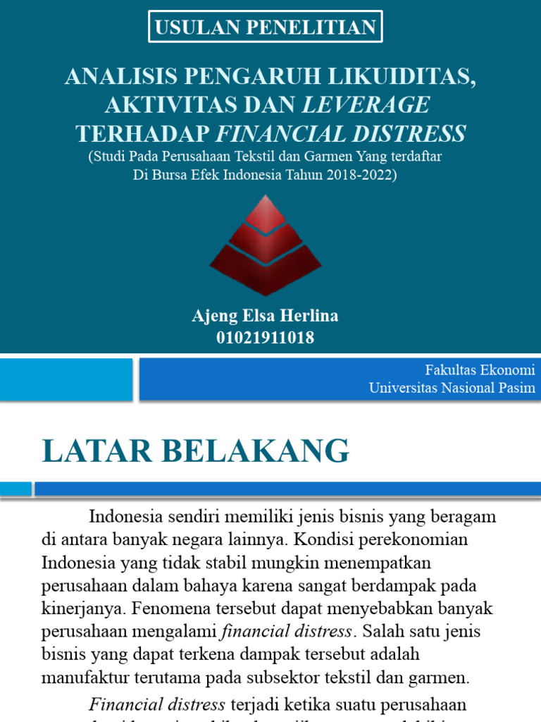 Pengaruh Likuiditas dan Leverage pada Financial Distress | PDF