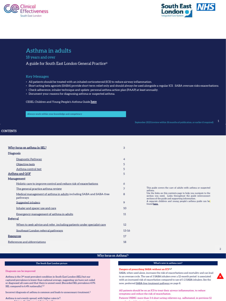 CESEL-Asthma-Guide-Final-Adults-1.6 | PDF | Asthma | Chronic ...