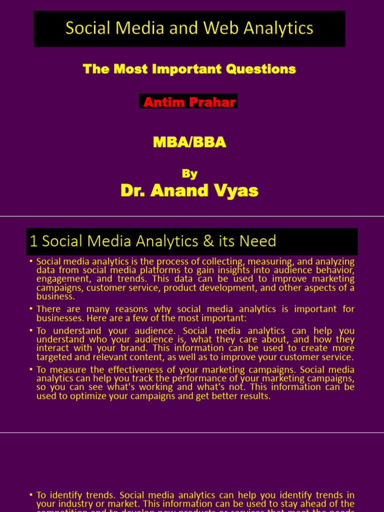 Social Media and Web Analytics Insights | PDF | Analytics | Performance ...