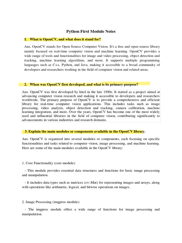 Python First Module Notes | PDF | Computer Vision | Medical Imaging