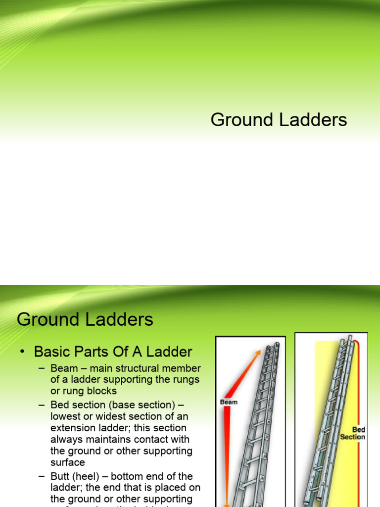Ground Ladder Components and Safety | PDF | Ladder