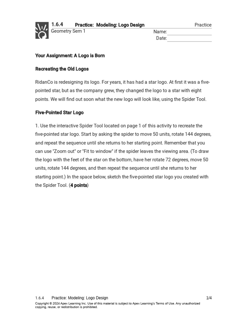 1 6 4 Practice Modeling Logo Design Practice 1 Pdf