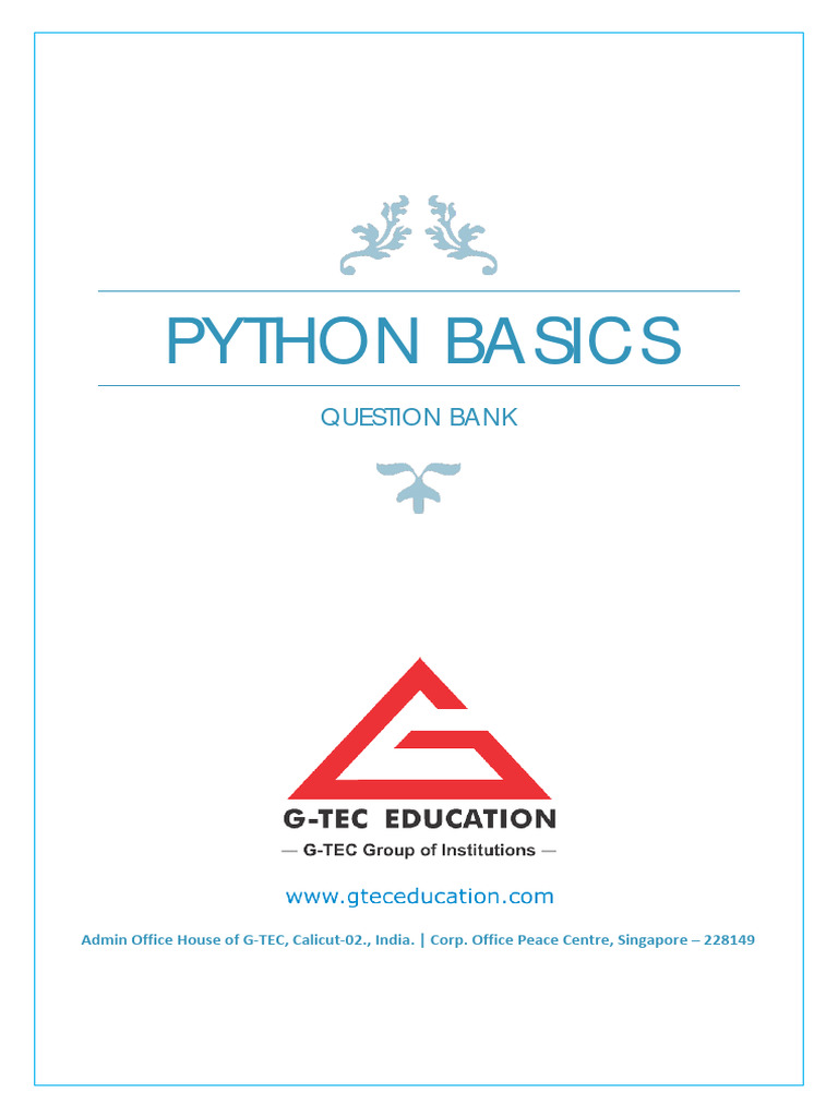 Python Basics Question Bank | PDF | Anonymous Function | Computing