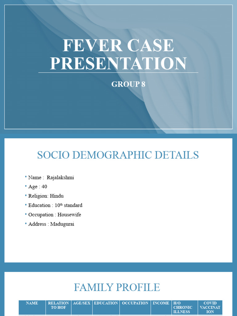Fever Case Study Rajalakshmi's Health Profile PDF Clinical
