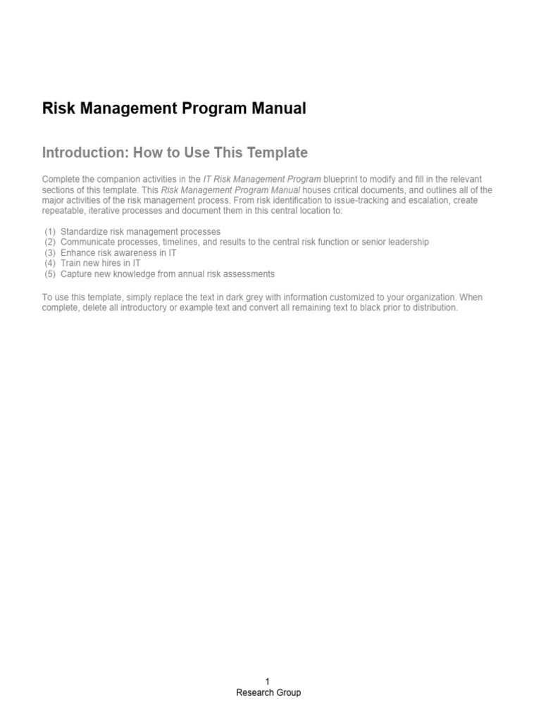IT Risk Management Program Manual | PDF | Risk Management | Risk
