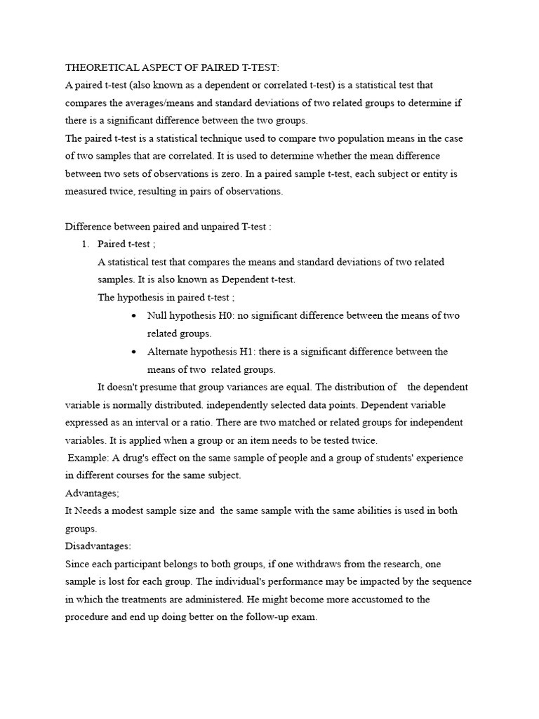 Understanding Paired T-Test Basics | PDF | Student's T Test | Statistics