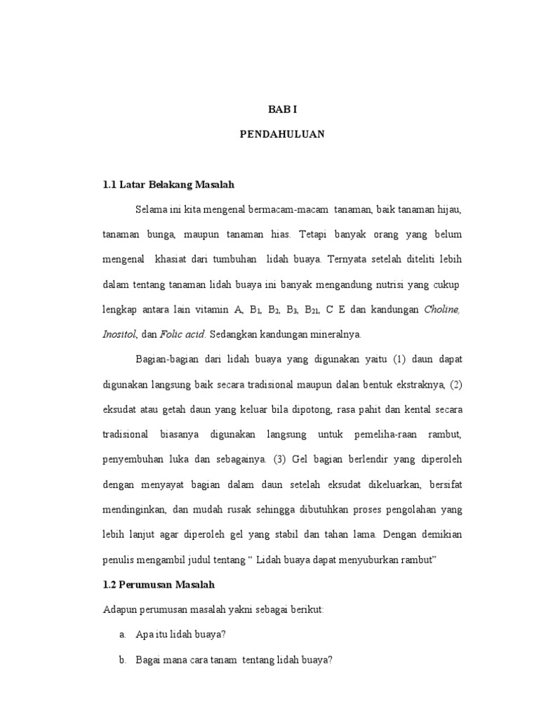 Contoh Makalah Lidah Buaya