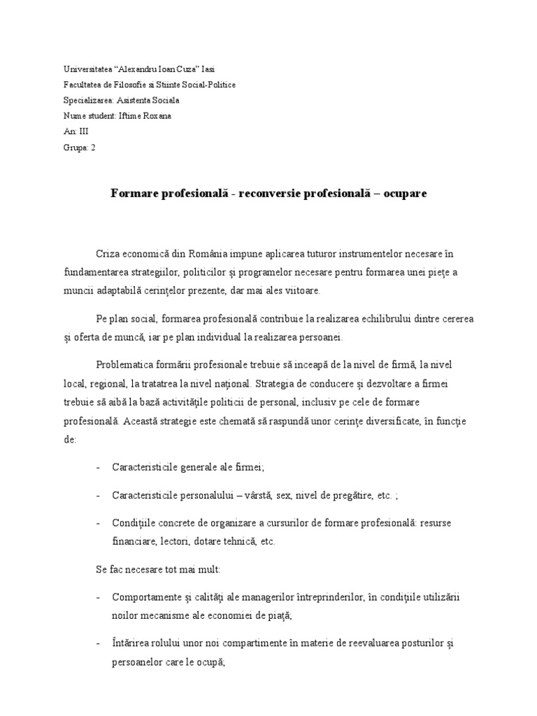 Formare Profesională | PDF