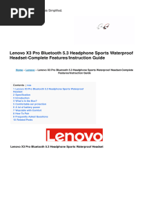Lenovo X3 Pro User Guide