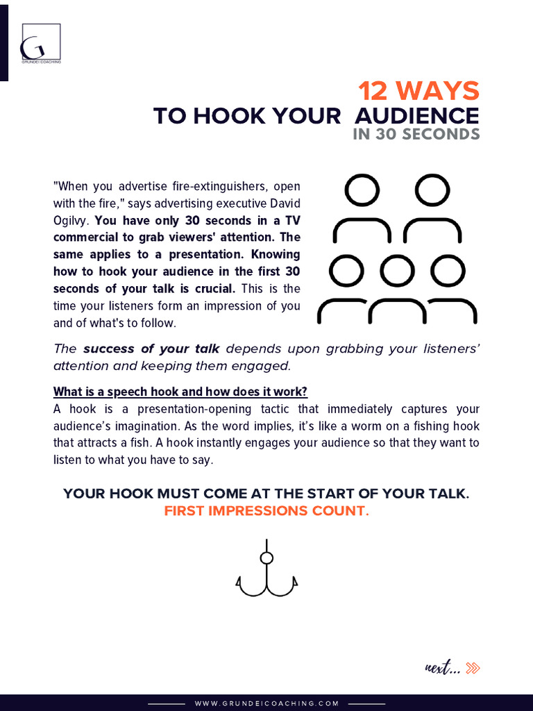 12 Hooks to Engage Your Audience | PDF | Attention