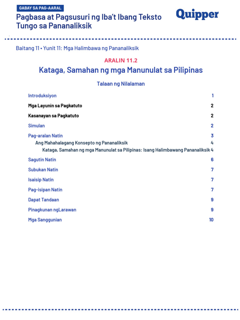 Kataga, Samahan NG Mga Manunulat Sa Pilipinas: Pagbasa at Pagsusuri NG ...