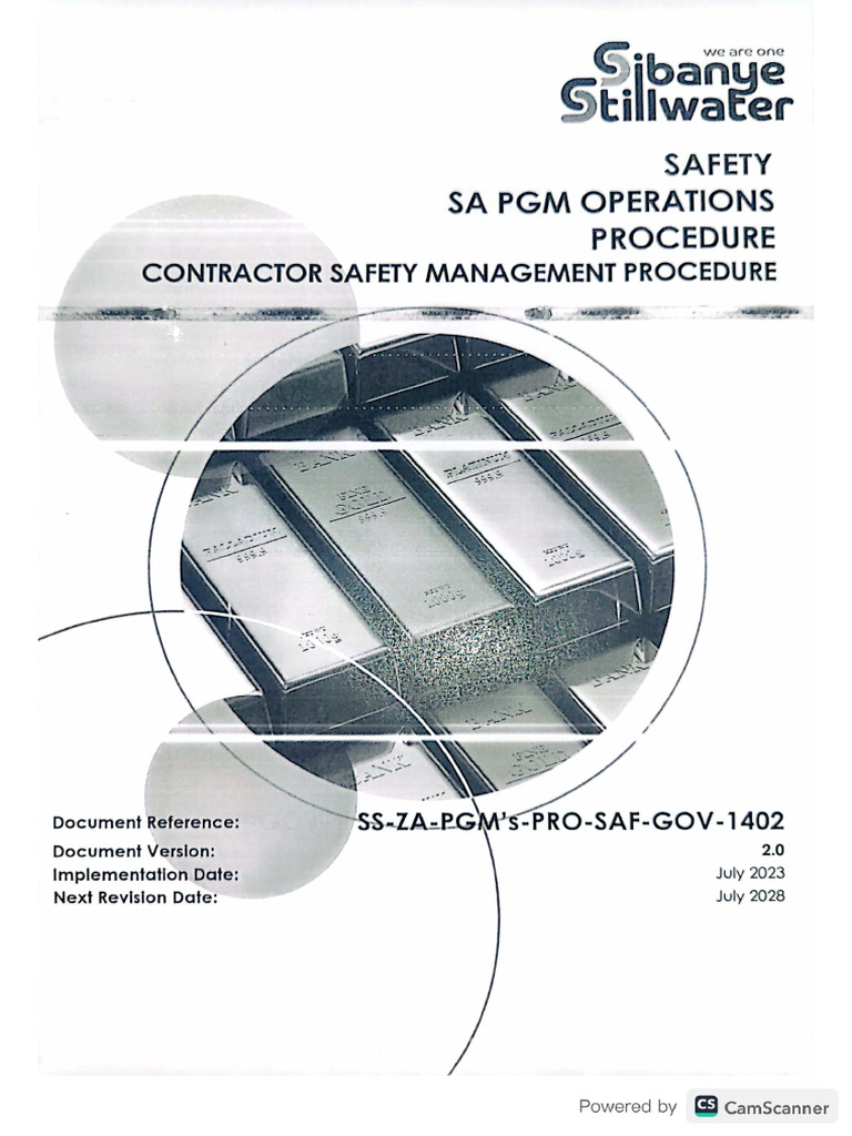 CONTRACTOR SAFETY MANAGEMENT PROCEDURE | PDF