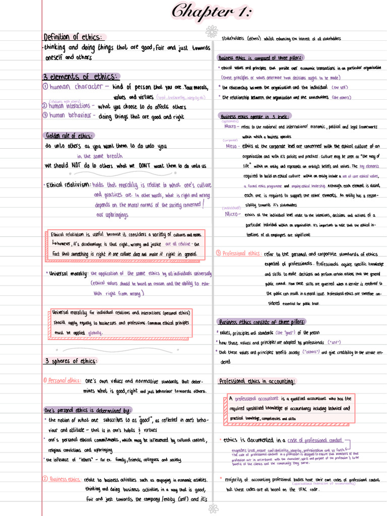 Ethics Notes Ch 1 And 2 Pdf Morality Social Psychology