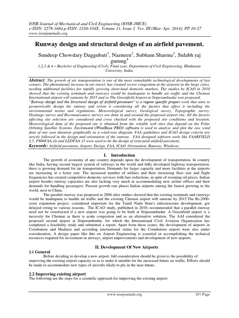 Runway Design And Structural Design Of A Pdf Airport Runway