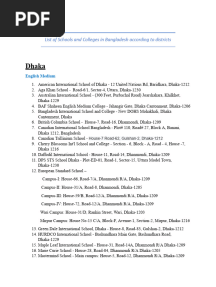 Top Schools and College List in Bangladesh