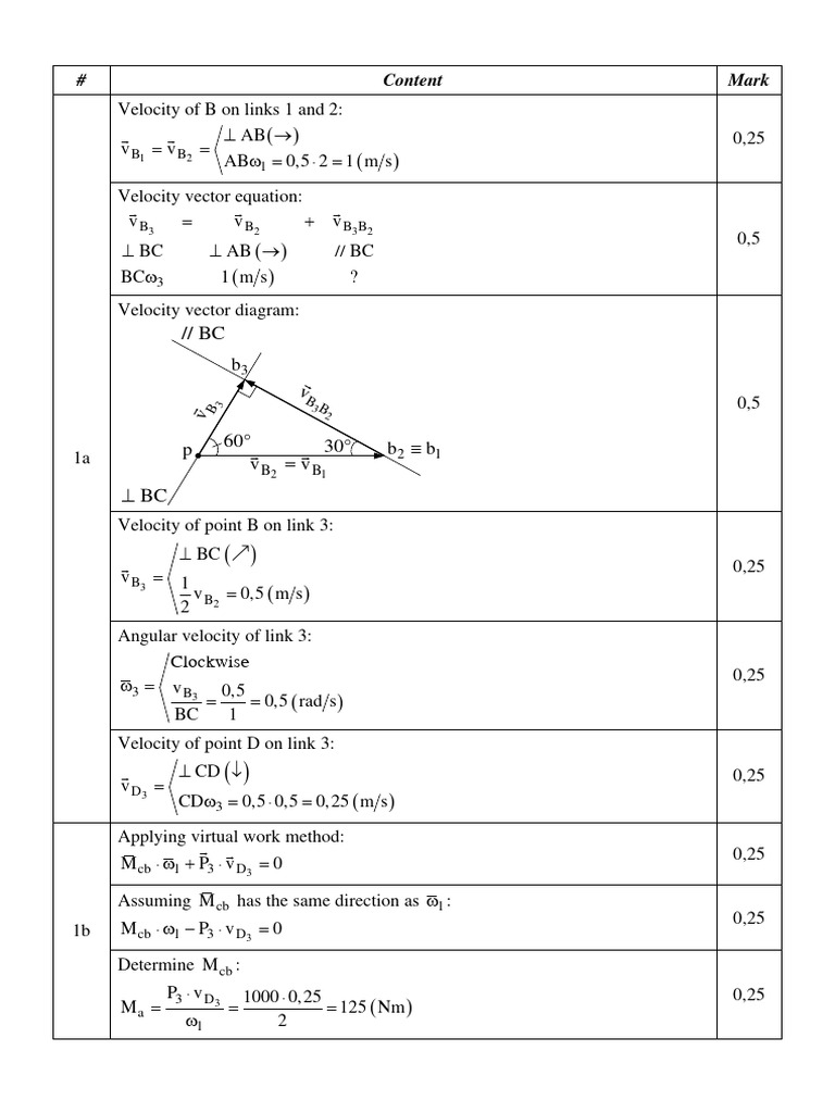 Velocity and Moment Analysis in Mechanisms | PDF | Velocity | Physical ...