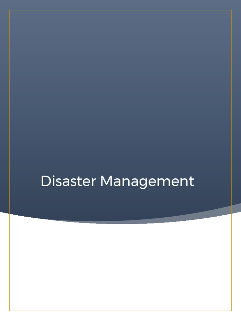 Disaster Management Pdf Flood Natural Disasters