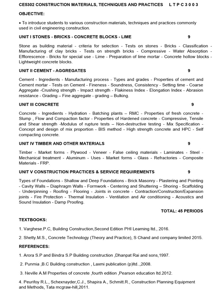 Ce5303 Materials | PDF | Concrete | Building Materials