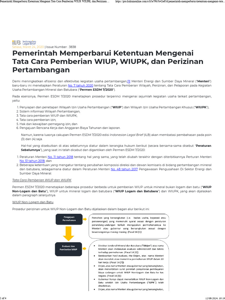 Pemerintah Memperbarui Ketentuan Mengenai Tata Cara Pemberian WIUP ...