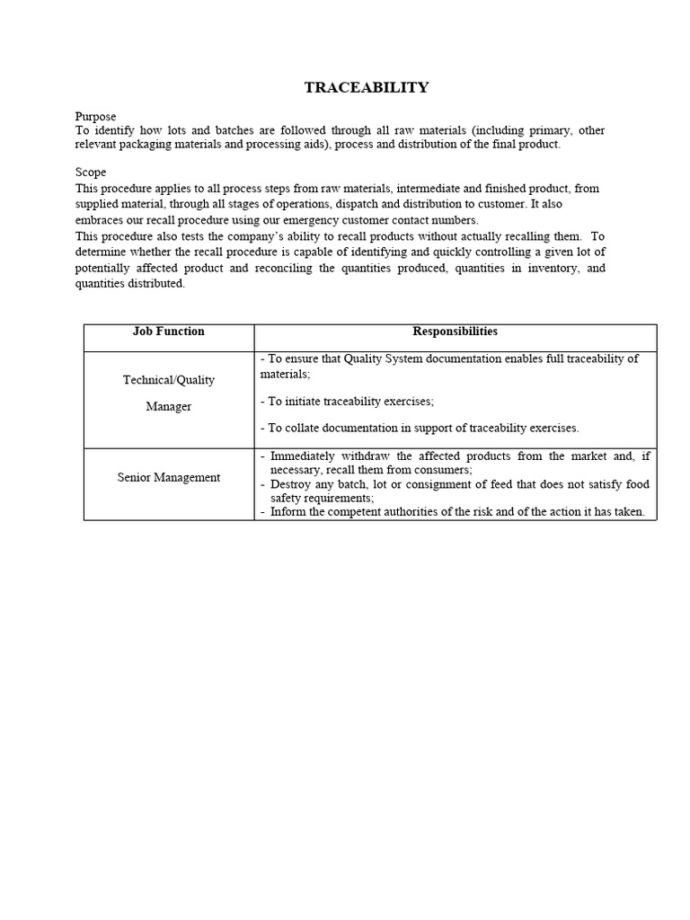 basic-traceability-procedure-pdf-product-business-quality-assurance