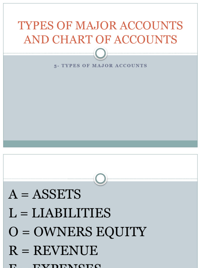 Major Accounts and Chart Overview | PDF | Equity (Finance) | Expense