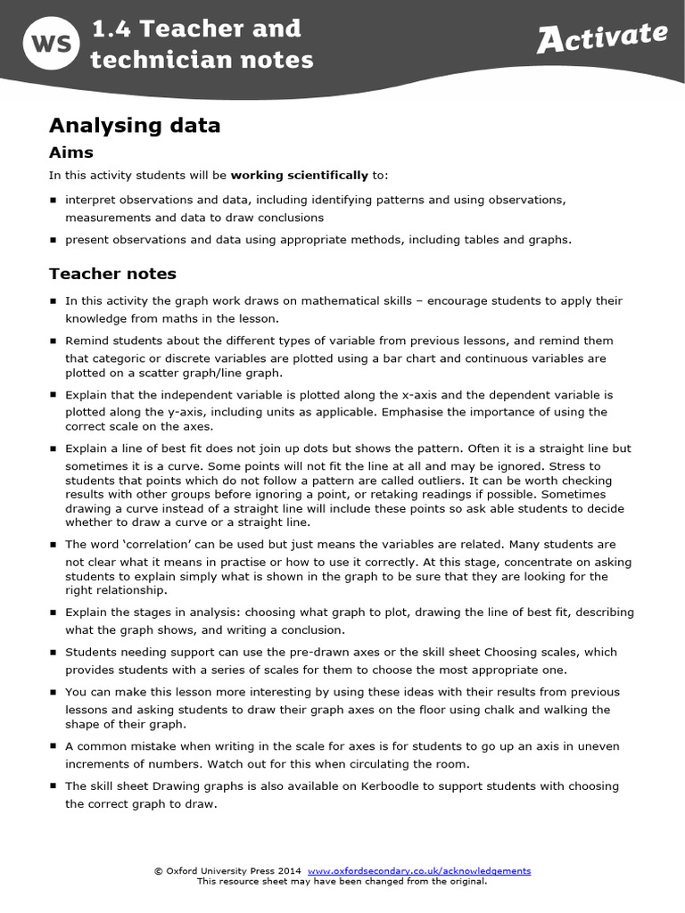 WS1.4 Teacher Notes | PDF | Cartesian Coordinate System | Data
