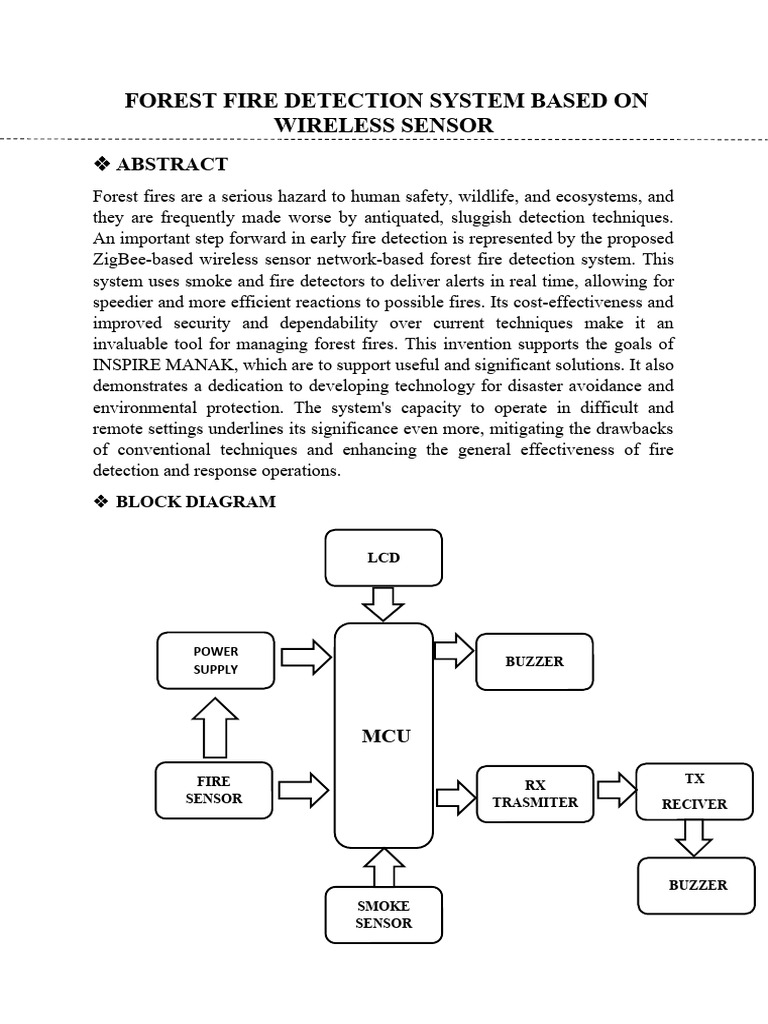 CT-053 Forest Fire Detection System Based On Wireless Sensor | PDF ...