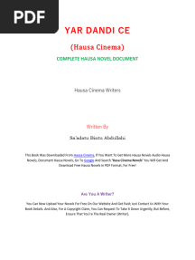Yar Dandi Ce Hausa Novel Download From Hausa Cinema