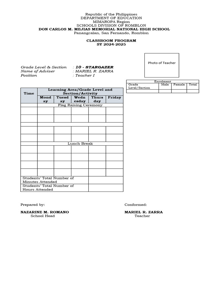 Grade 10 Stargazer Classroom Program | PDF