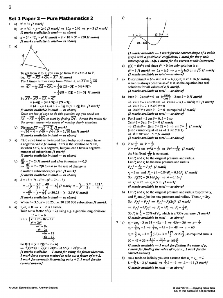 IGCSE Pure Maths Paper Solutions | PDF | Mathematical Analysis ...