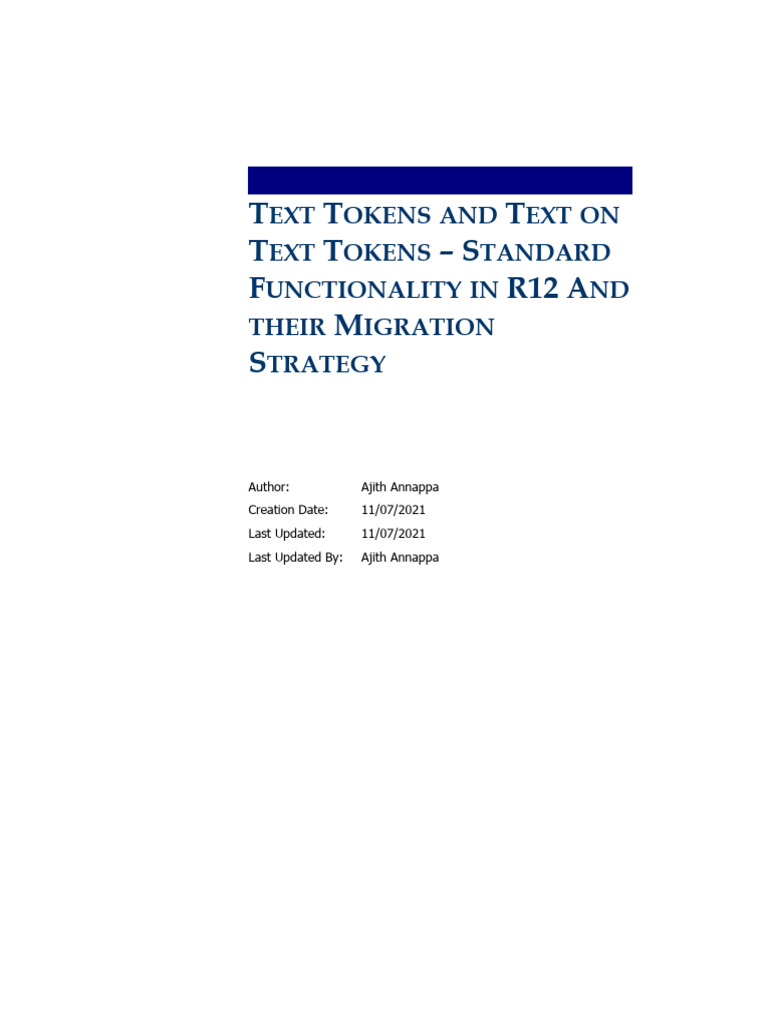 Text Tokens Migration Strategy in R12 | PDF | Login | Data
