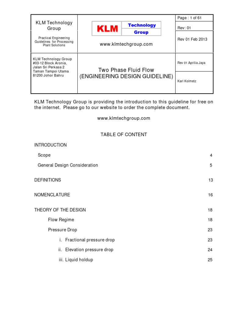 KLM TECHNOLOGY GROUP ENGINEERING DESIGN GUIDELINES PDF visual data 7