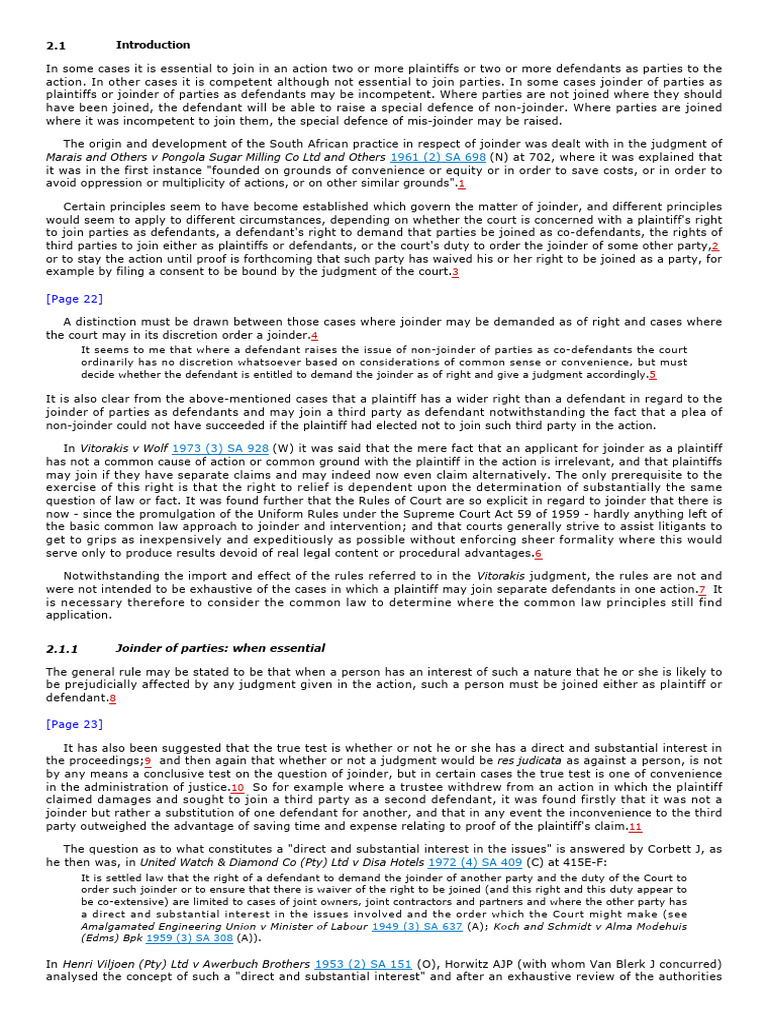 Joinder of Parties in Legal Actions | PDF | Joinder | Judgment (Law)