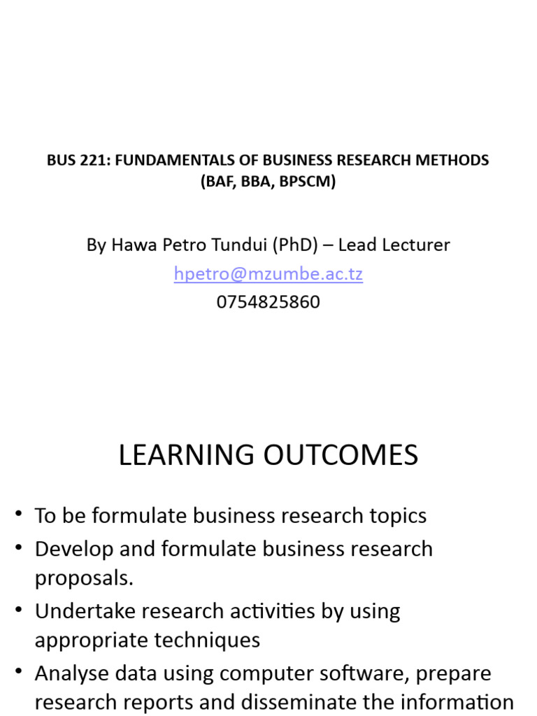 Business Research Methods Overview | PDF | Information | Methodology