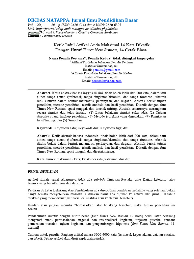 Panduan Penulisan Jurnal Ilmu Pendidikan | PDF