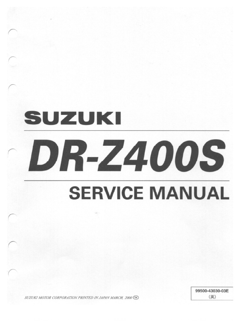 DRZ400s Manual 1 General Info DRZ400S | PDF