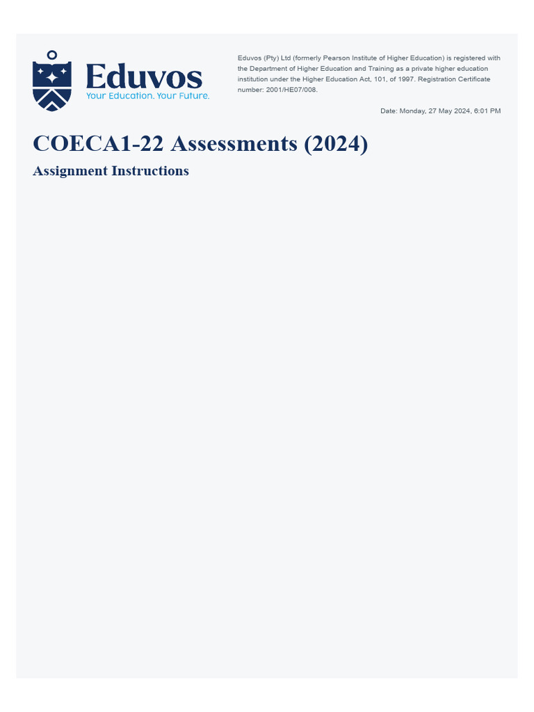 Assignment Instructions Eduvos | PDF | Factors Of Production | Demand