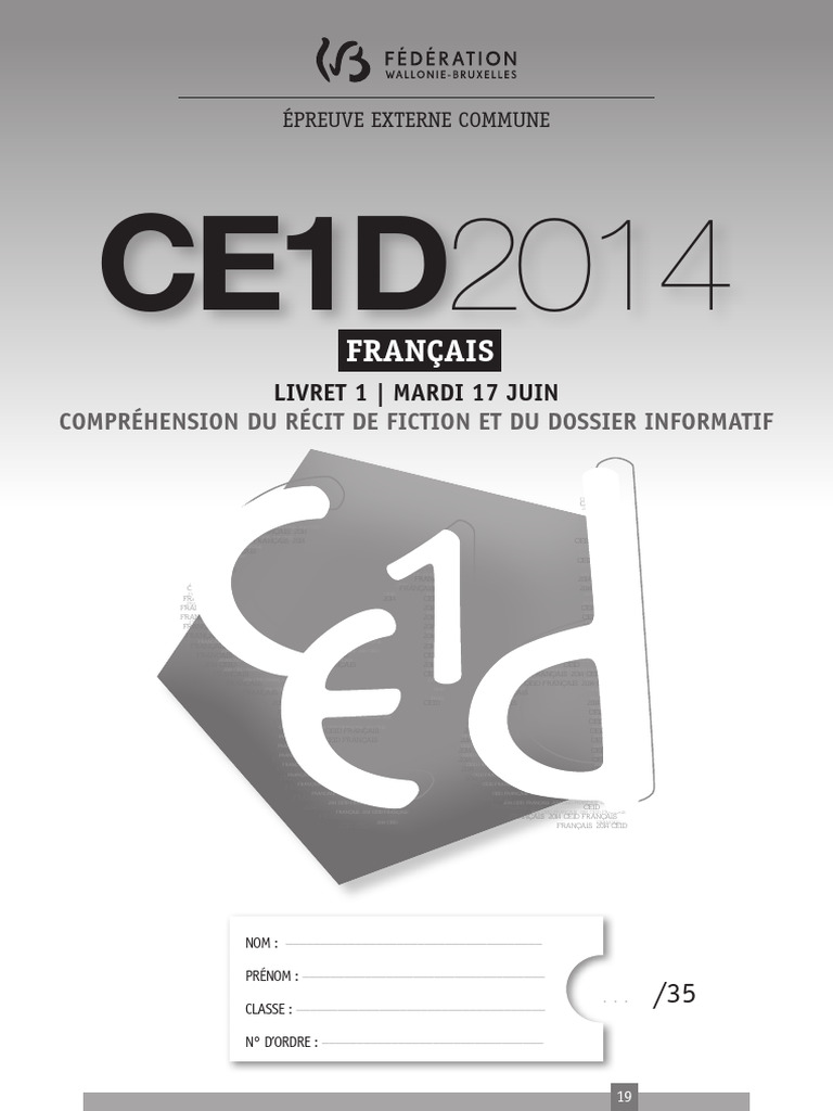 CE1D 2014 : Épreuve de Français | PDF