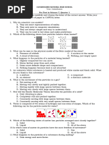 Pre Test in Science 7 Quarter 1 MATATAG Curriculum