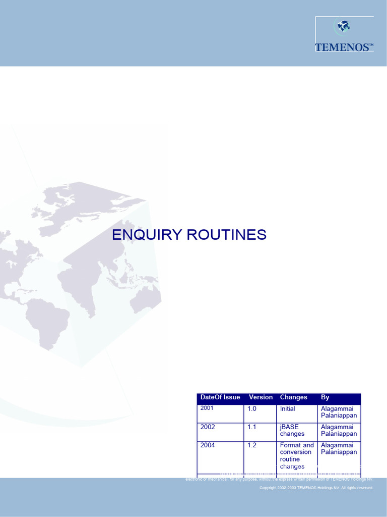 Enquiry Routines and Subroutines Guide | PDF | Parameter (Computer ...