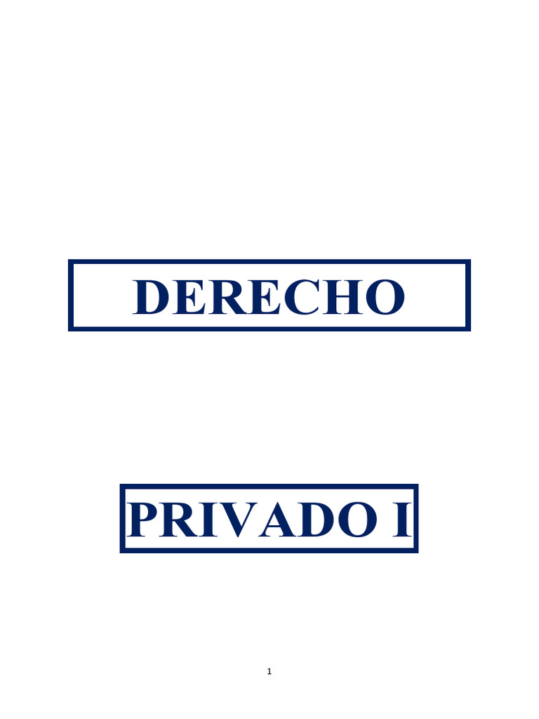 Derecho Privado 1 | PDF | Derechos | Domicilio (Ley)